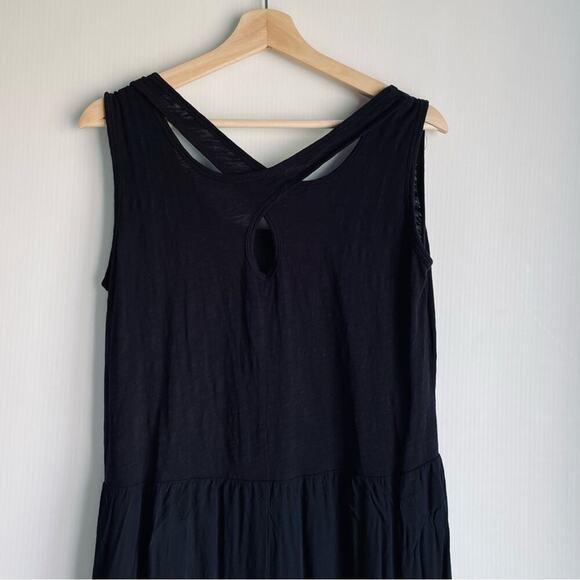 Soft Surroundings Rosemary high-low cross cross back dress sz petite med black - Picture 7 of 8